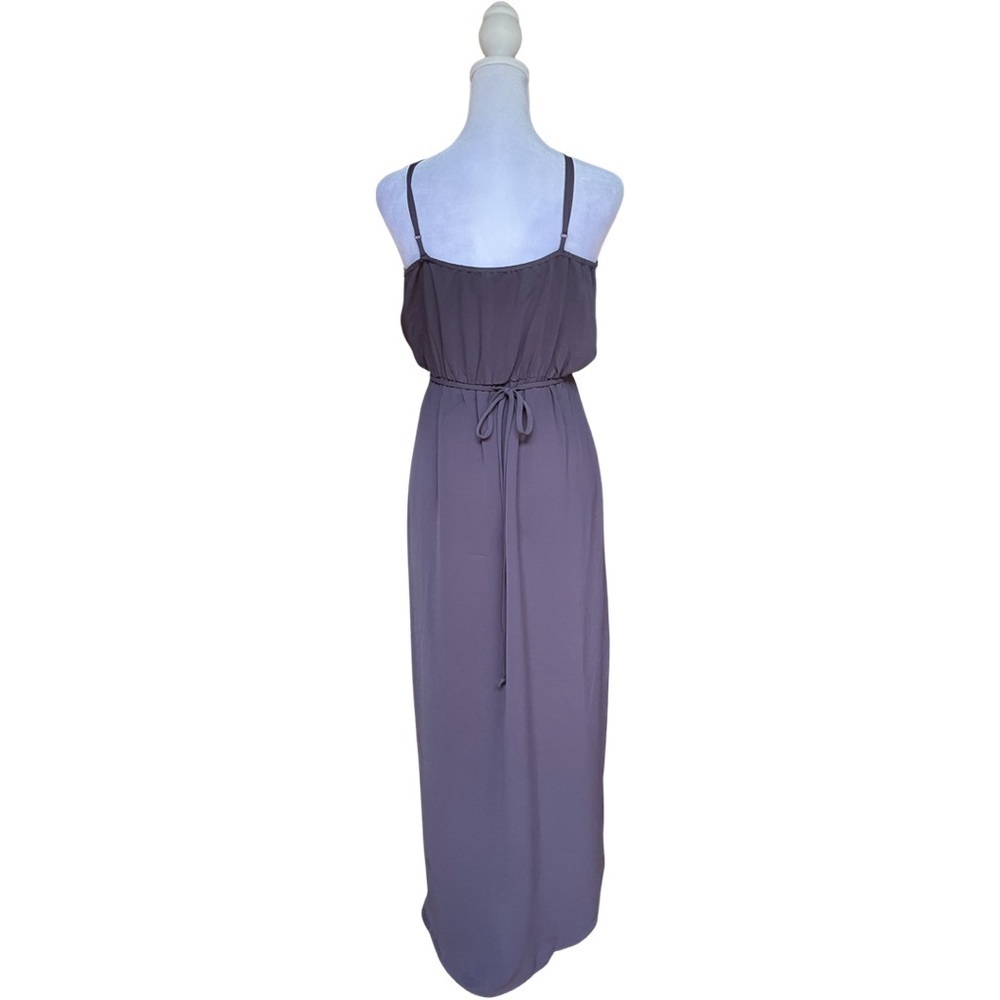 Everly Maxi Dress Ruffle Gray Wrap Sundress Party Sz Small Anthropologie - Picture 3 of 10